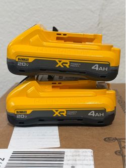 DEWALT 20V MAX XR POWERPACK™ Battery, 4Ah Lithium Ion, 50% More Power, Compatible with All 20V MAX Tools, 2 PK (DCB2104-2) $110 BRAND NEW PRICE IS FIR