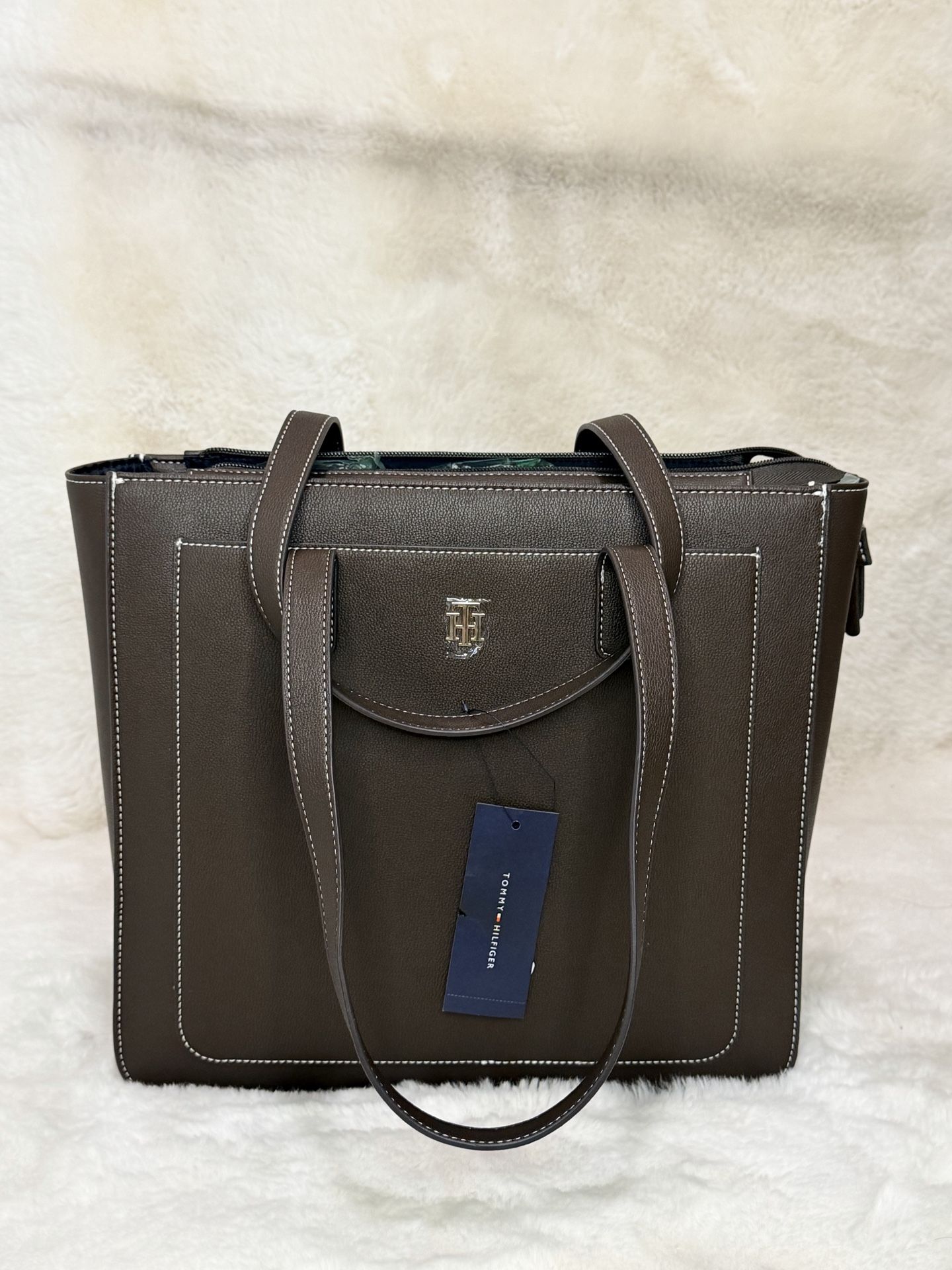 Brown Leather Tote Handbag