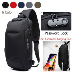 NEW Mens Anti-theft Lock Shoulder Chest Bag With USB Oxford Travel Backpack cyclist motorcycle backpack