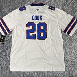 James Cook Jersey White Buffalo Bills NFL Large 