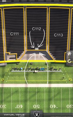 Raiders Home Games C112 1st Row - All inclusive VVIP