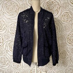 Anthropologie Elevenses Miranda Lace Cardigan Jacket Size:XS