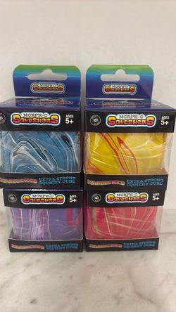 Morph-O Squashers Marbleized Squishy Cube 4-Pack