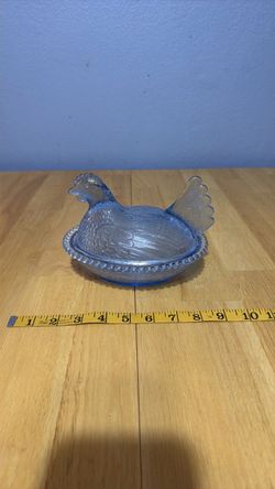 Glass Rooster Candy Dish