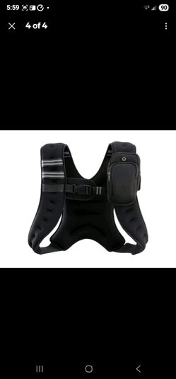 ZELUS Weighted Vest 12 lb Weight Vest Reflective Stripe Black Single Front Strap