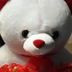 New White Teddy Bear I Love You - Forever - Need A Home 