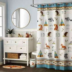 🦊 MAINSTAYS Kids • “Woodland” Shower Curtain (70”x72”)