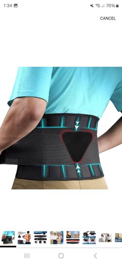 FEATOL Back Brace for Lower Back Pain, Back Support Belt for Women & Men, Breathable Lower Back Brace with Lumbar Pad, Lower Back Pain Relief for Hern