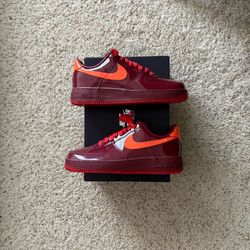 DS Nike Air Force 1 Patent Dark Team Red 9.5