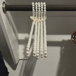 Beaded White Hangers (5 Total)