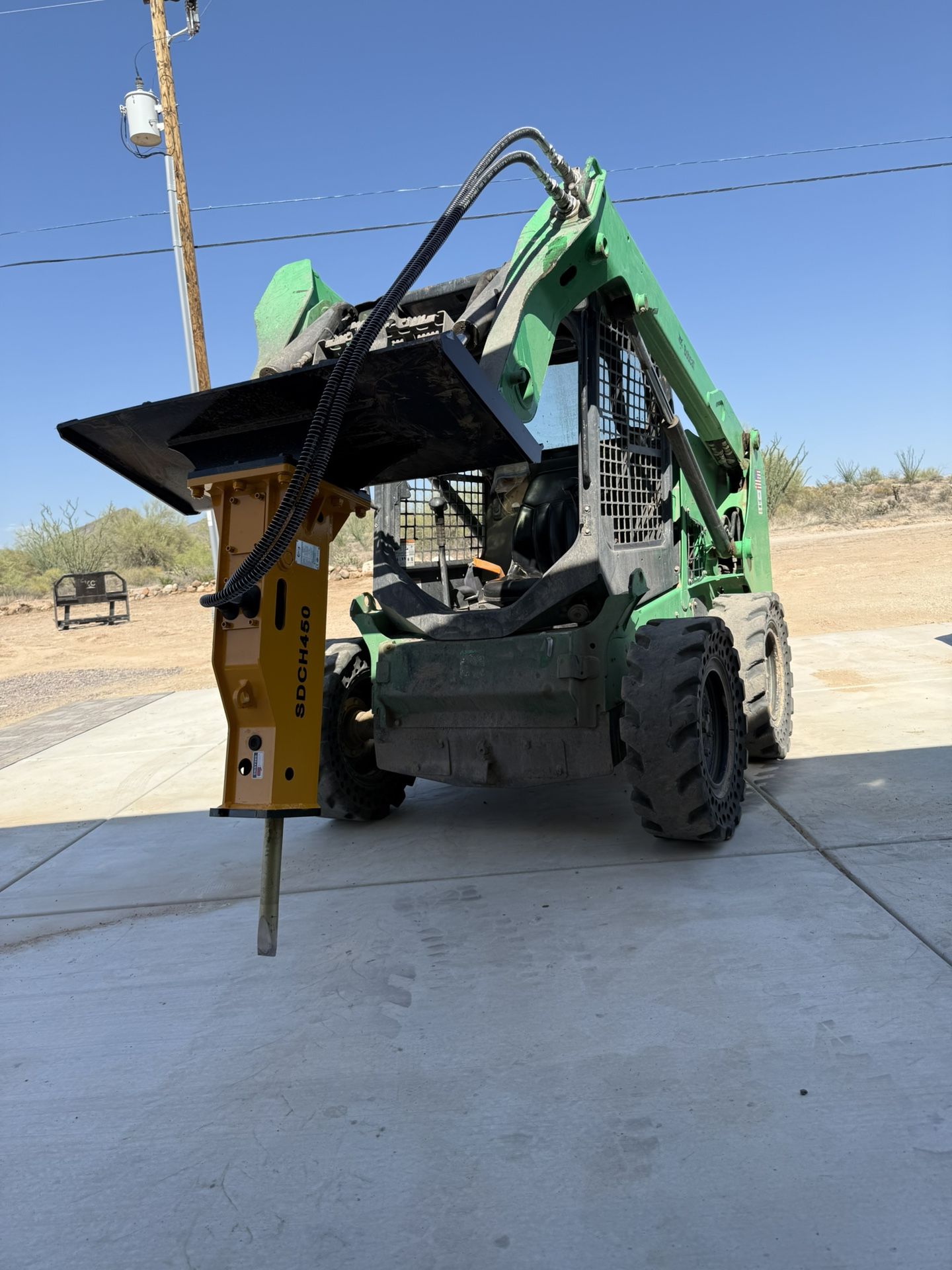 Skidsteer/ Bobcat Jack Hammer Attachment Plus 72 Inch Bucket.