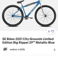 SE Bikes 2021 City Grounds Limited Edition Big Ripper 29"" Metallic Blue
