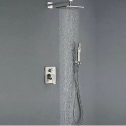 All Metal Brushed Nickel Shower Faucet Strong Large Flow Of The Water Valve