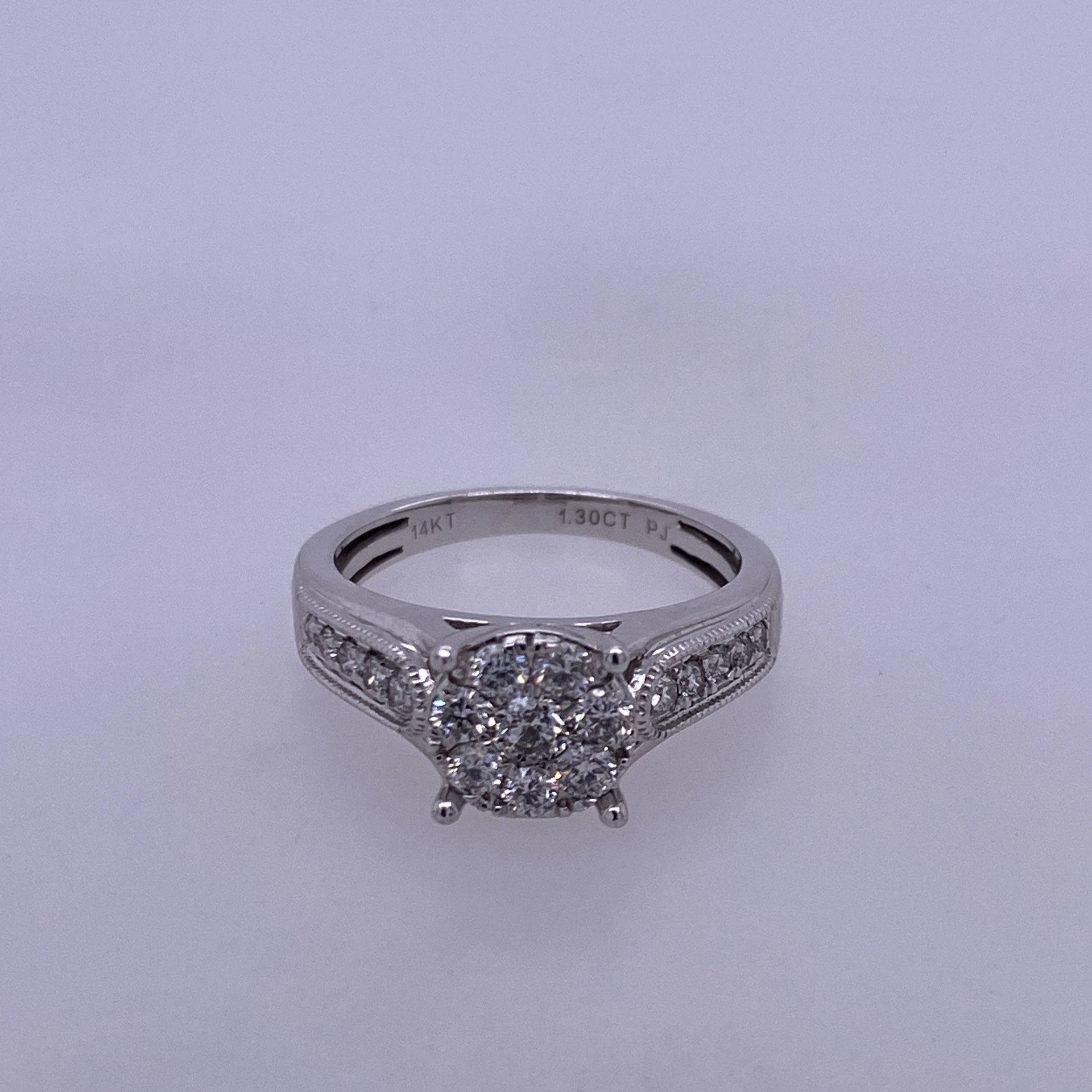 14k White Gold Engagement/Wedding Ring W/ Matching Diamond Band 