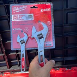 Milwaukee 6 inch and 10 inch adjustable wrench