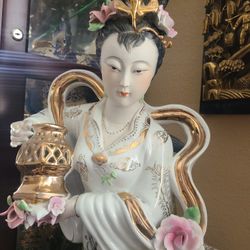 Vintage Tall Statue Porcelin