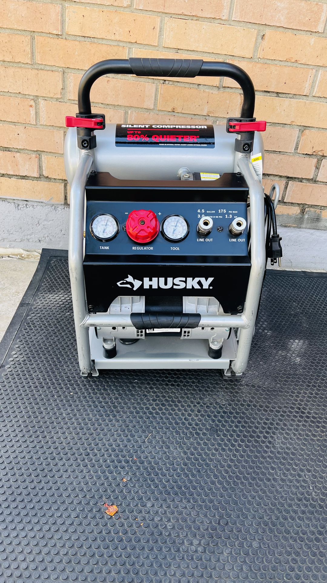 Husky 4.5 Gal. Portable Electric-Powered Silent Air Compressor