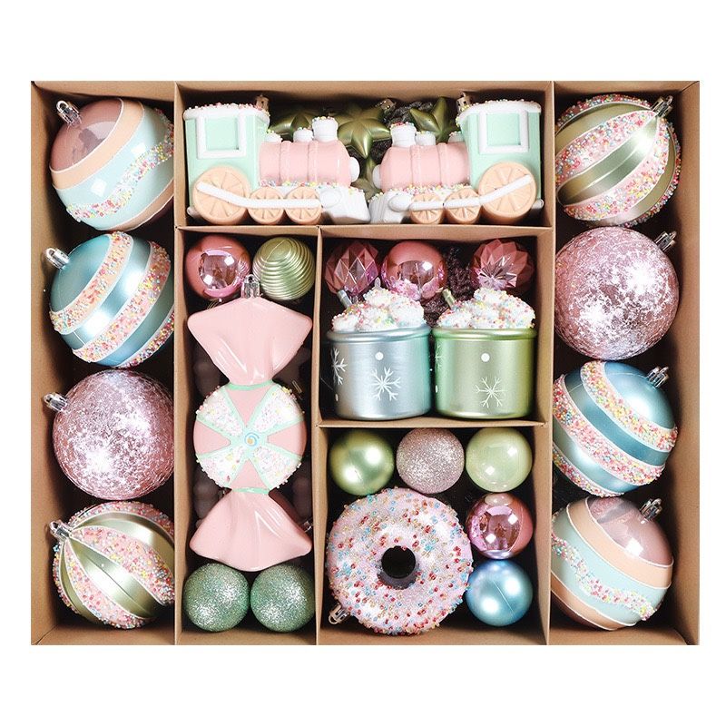 70 PCS Christmas Ornaments Candy Donuts Ornaments Christmas Decorations