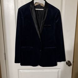 Men’s Blue Velvet Silk Blazer
