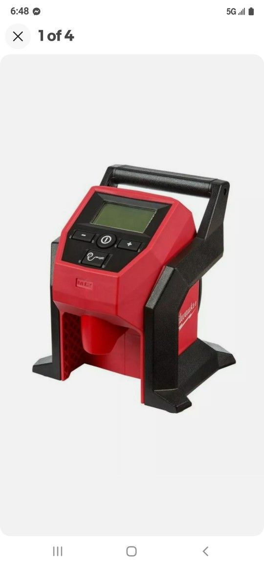 Milwaukee M12 Cordless Compact Tire Inflator, 2475-20 (TOOL ONLY), FIRM NEW