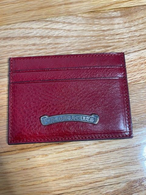 Chrome Hearts Red Luxury Leather Card Holder Wallet