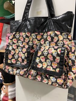 Halloween Matted Color Skull Tote