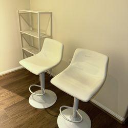 Adjustable Bar Stools White 