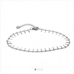 304 Stainless Steel Paperclip Chains Anklet Silver Tone