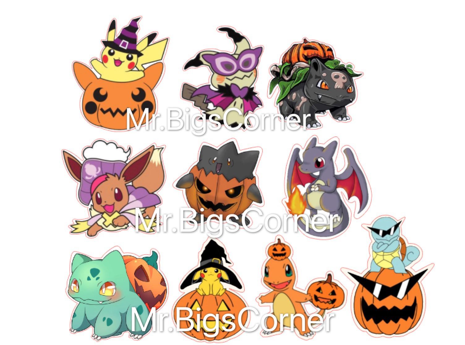 Pokémon Halloween stickers