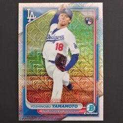 2024 Topps Bowman Chrome - Yoshinobu Yamamoto #36 Los Angeles Dodgers - Mojo Refractor (Rookie Card)