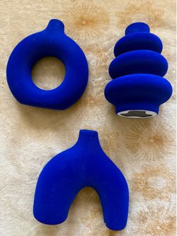 3 Piece Blue Modern Decorative Vase Set