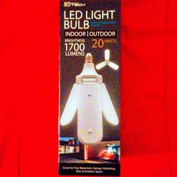 NEW LED light bulb with 3 adjustable panels indoor & outdoor