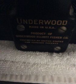 Underwood type writing machine