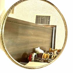 Gilt Rotating Mirror Tray