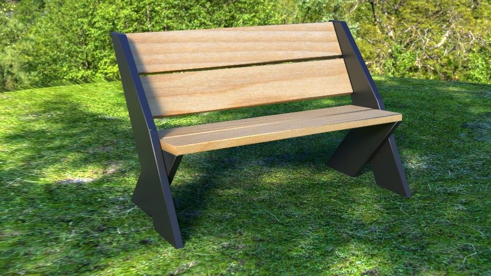 New Outdoor Garden Bench w/ Back Support Solid Wooden Pine Black