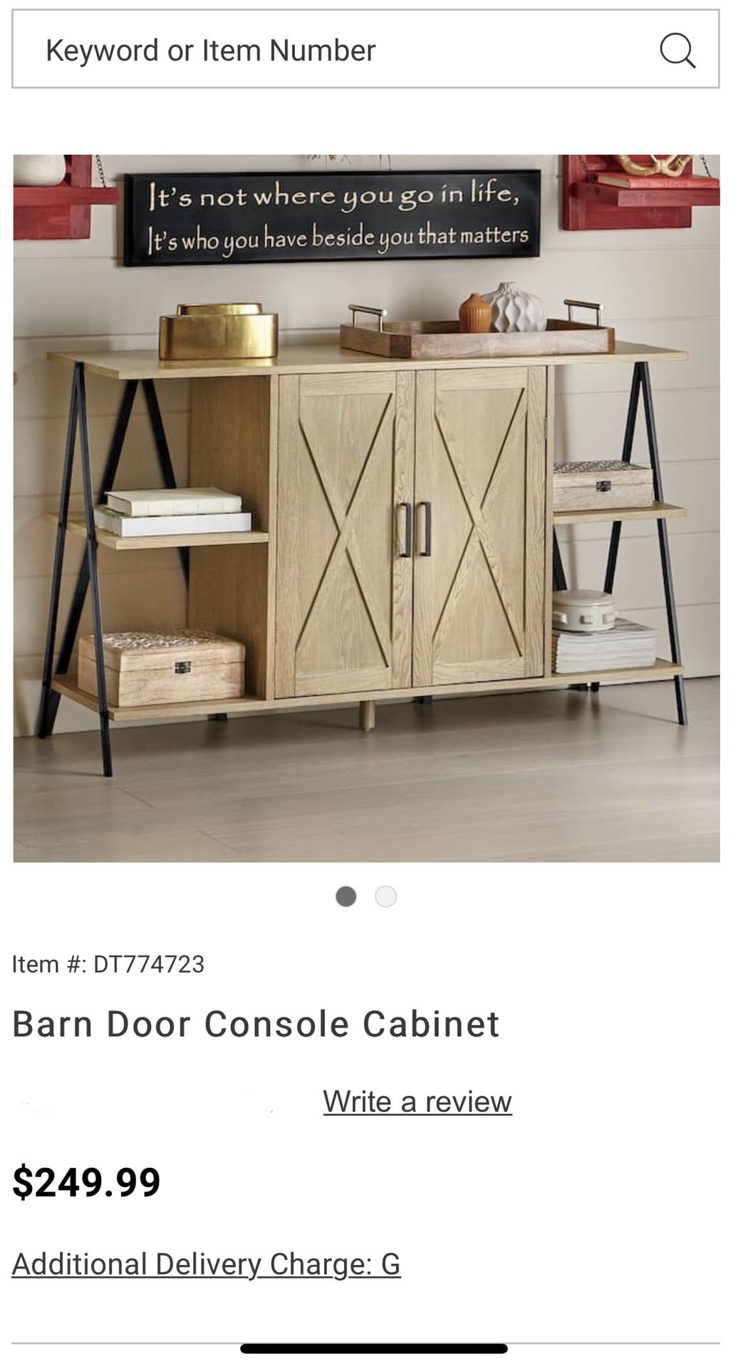 Barn style cabinet / TV stand (48" w x 29" h x 15 3/4" d)