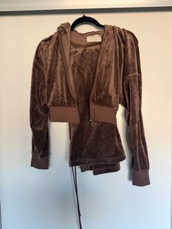 Aeropostale Brown Velvet Tracksuit Set