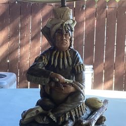1985 Vintage Native American Lamp