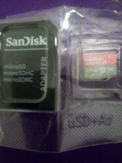 SanDisk 128gb Micro Sd card and adapter for storage on Computer or Phone