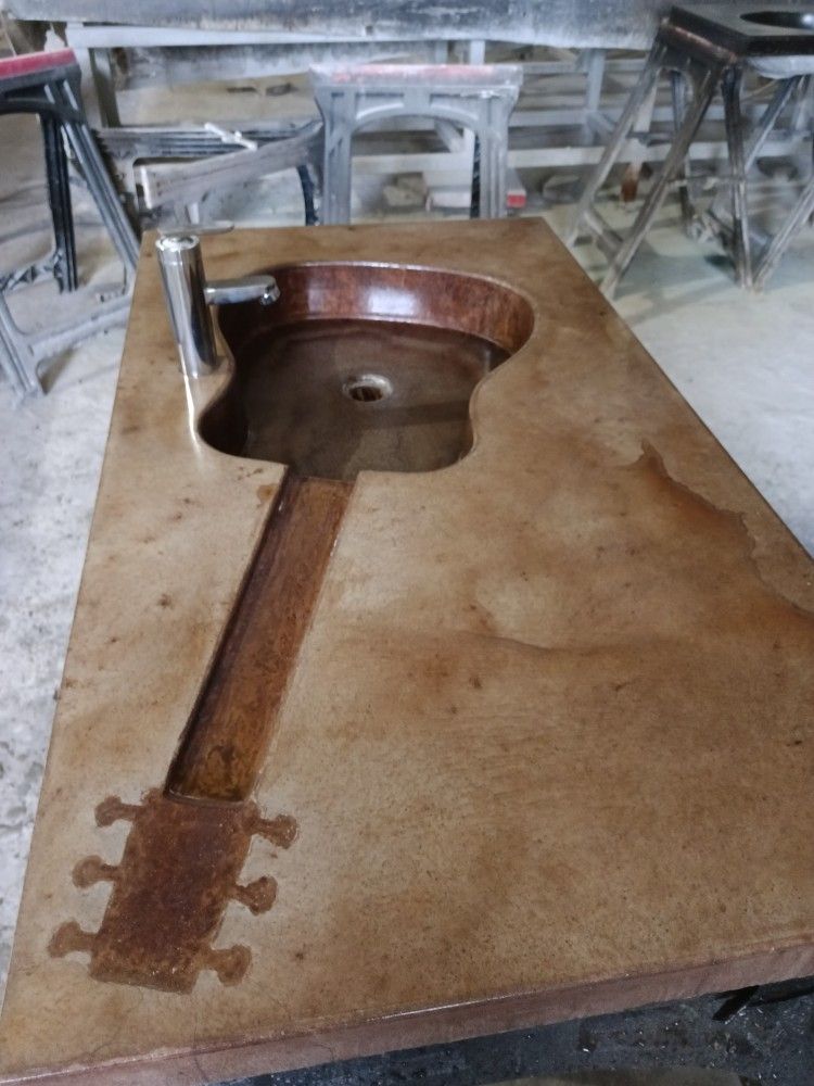 Handcrafted Concrete Guitar Sink