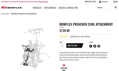 BowFlex Preacher Curl Attachment