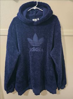 adidas Originals Trefoil Logo Fleece Pullover Hoodie Blue Men's 2XL