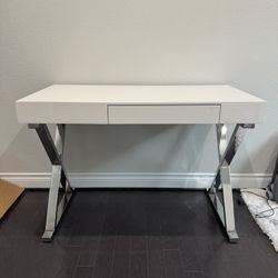 White Metal Base Office Desk