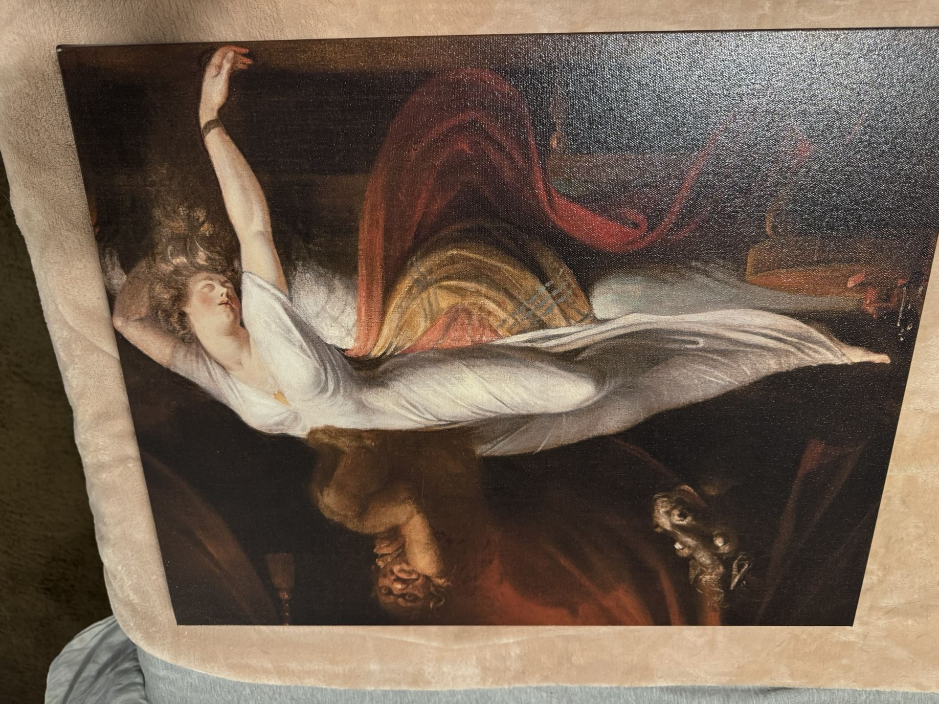 “The Nightmare” (Alternate Version) by Henry Fuseli – 16x20” Stretched Canvas Reprint