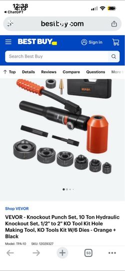 Hydraulic punch set 10 ton (new)