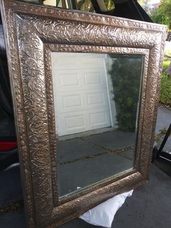 Antique brass wall mirror hand made