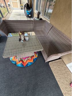 wicker L-Shape patio furniture