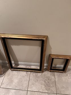 Exquisite Antique Gold & Black Velvet Frames – Museum Quality