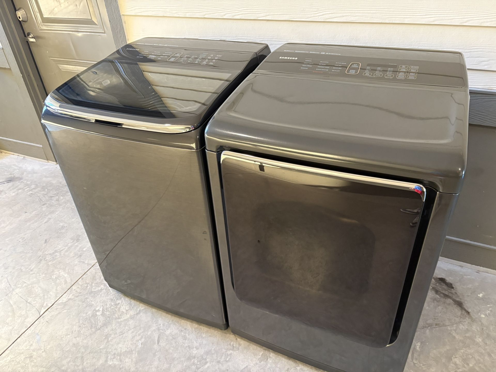 LIKE NEW HIGH EFFICIENCY SAMSUNG GLASSTOP WASHER AND DRYER SET !!! 400$