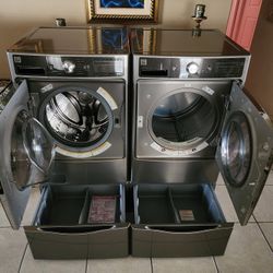Kenmore ELITE Washer & Dryer Matching Set Large Capacity Front Load CLEAN 